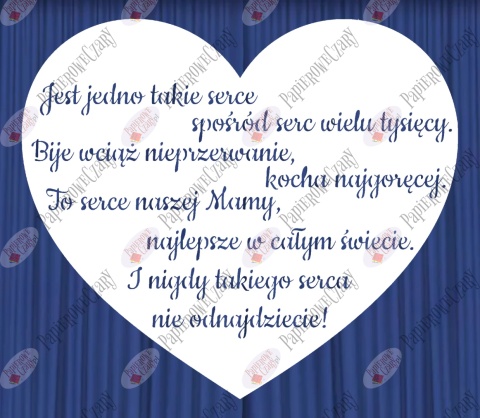 Serce z wierszem "Jest jedno takie serce..." Dekoracje z papieru