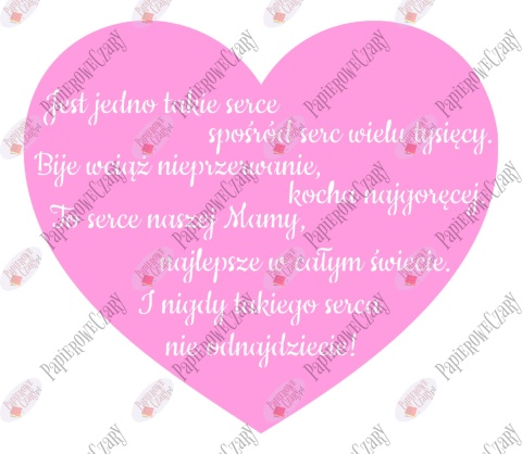 Serce z wierszem "Jest jedno takie serce..." Dekoracje z papieru