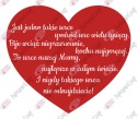 Serce z wierszem "Jest jedno takie serce..." Dekoracje z papieru