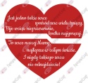 Serce z wierszem "Jest jedno takie serce..." Dekoracje z papieru