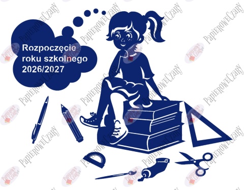 Dziewczynka na książkach 1 Rok Szkolny Dekoracje z papieru