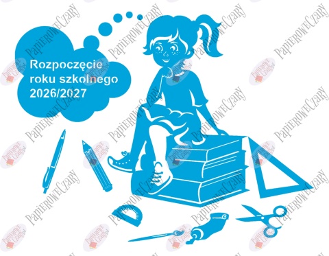 Dziewczynka na książkach 1 Rok Szkolny Dekoracje z papieru