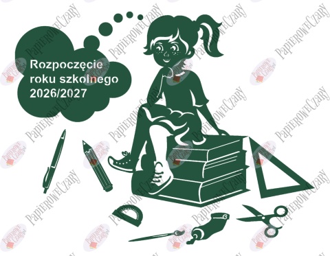 Dziewczynka na książkach 1 Rok Szkolny Dekoracje z papieru