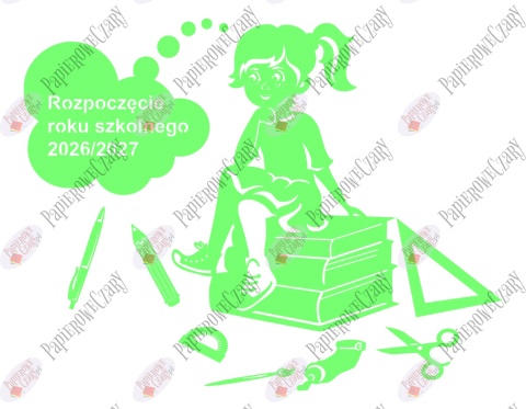 Dziewczynka na książkach 1 Rok Szkolny Dekoracje z papieru