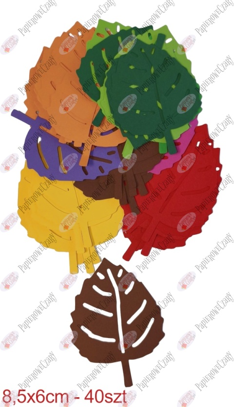 LIŚĆ 3 - 8,5x6cm PAKIET 40szt PROMOCJA Dekoracje z papieru