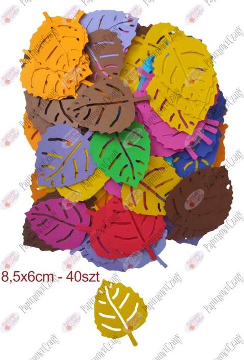 LIŚĆ 3 - 8,5x6cm PAKIET 40szt PROMOCJA Dekoracje z papieru