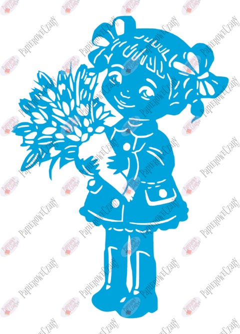 Dziewczynka z kwiatami 1 Dekoracje z papieru