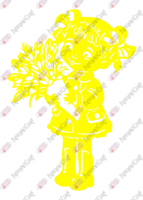 Dziewczynka z kwiatami 1 Dekoracje z papieru