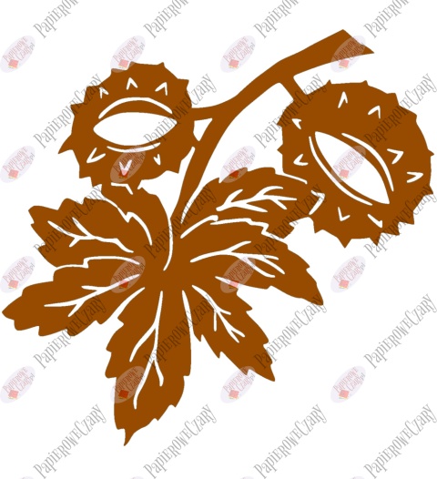 Gałąź z kasztanami 1 Dekoracje z papieru