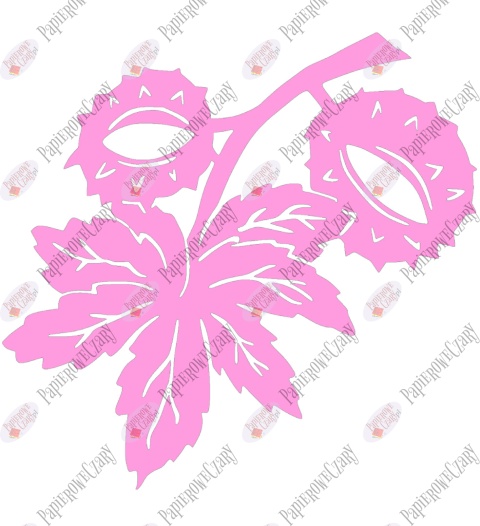 Gałąź z kasztanami 1 Dekoracje z papieru