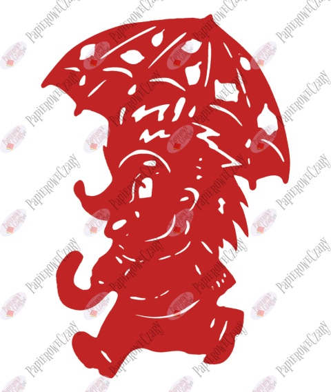 Jeż z parasolem 1 Dekoracje z papieru