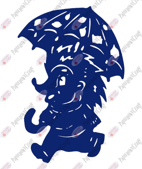 Jeż z parasolem 1 Dekoracje z papieru