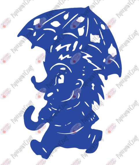 Jeż z parasolem 1 Dekoracje z papieru