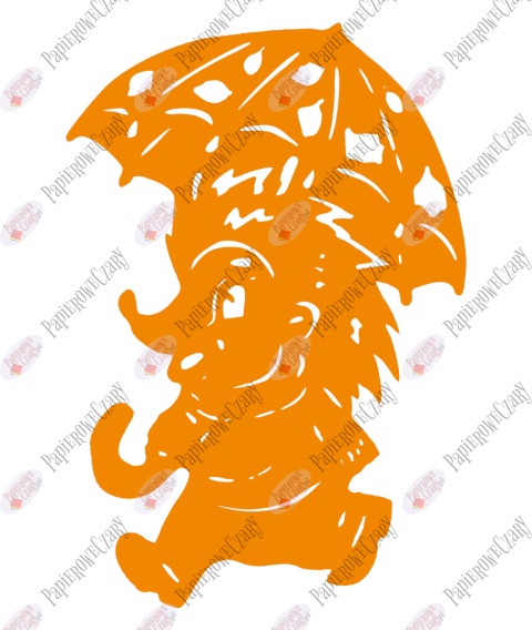 Jeż z parasolem 1 Dekoracje z papieru